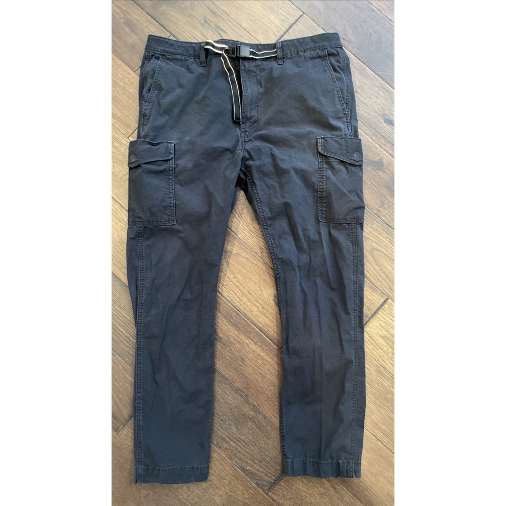 Levi Strauss Mens 36x32 Black Chino Cargo Pants Two Horse Brand